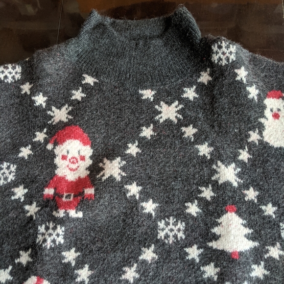 Soft Grey Christmas Turtleneck Sweater - Picture 4 of 9